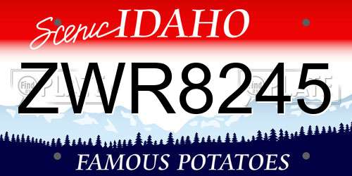 ZWR8245 Idaho License Plate