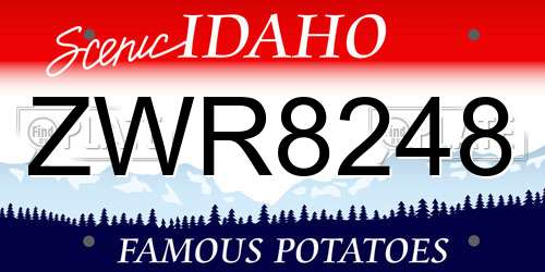 ZWR8248 Idaho License Plate