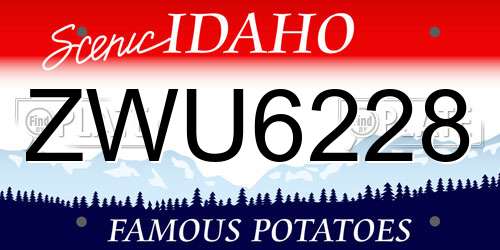 ZWU6228 Idaho License Plate