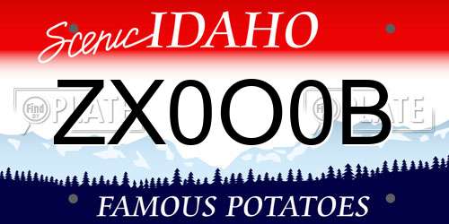 ZX0O0B Idaho License Plate