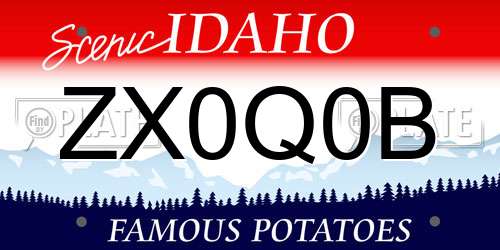 ZX0Q0B Idaho License Plate