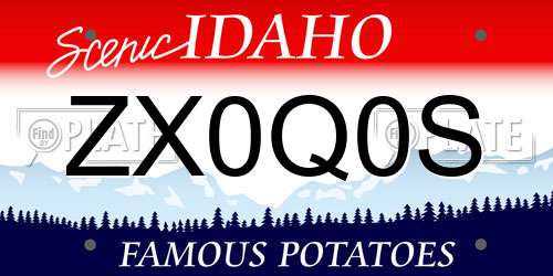 ZX0Q0S Idaho License Plate