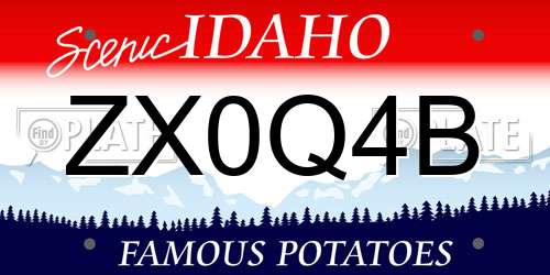 ZX0Q4B Idaho License Plate