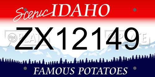 ZX12149 Idaho License Plate