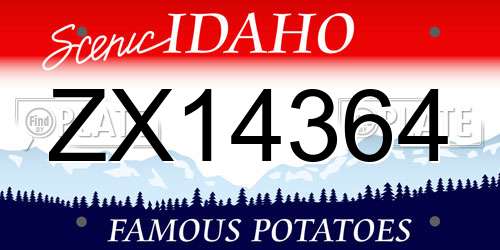 ZX14364 Idaho License Plate