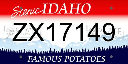 ZX17149 Idaho License Plate