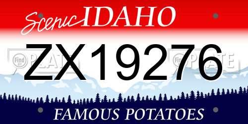 ZX19276 Idaho License Plate