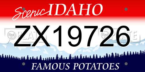 ZX19726 Idaho License Plate