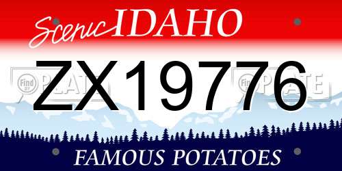 ZX19776 Idaho License Plate