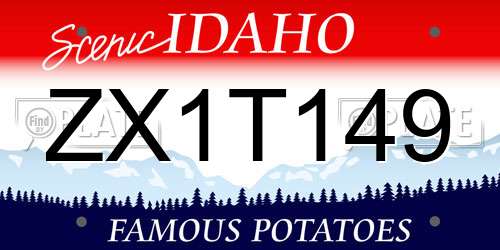 ZX1T149 Idaho License Plate