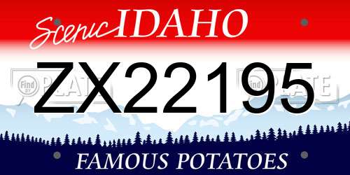 ZX22195 Idaho License Plate