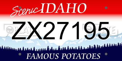 ZX27195 Idaho License Plate
