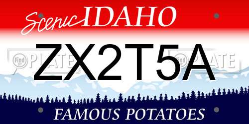 ZX2T5A Idaho License Plate