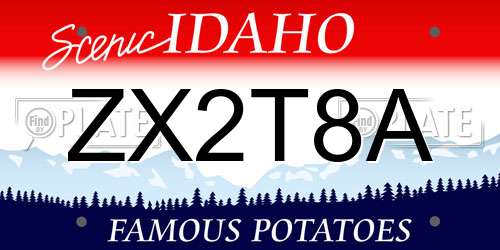 ZX2T8A Idaho License Plate