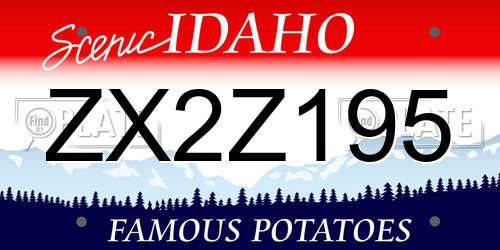 ZX2Z195 Idaho License Plate