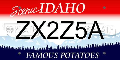 ZX2Z5A Idaho License Plate