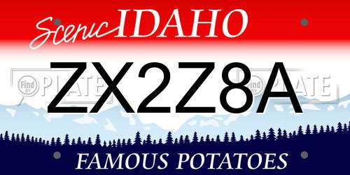 ZX2Z8A Idaho License Plate