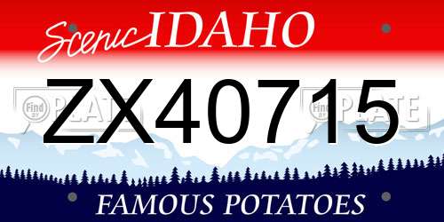 ZX40715 Idaho License Plate