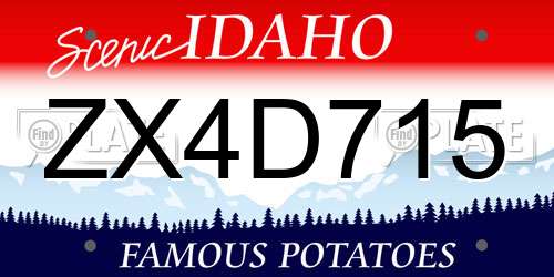 ZX4D715 Idaho License Plate