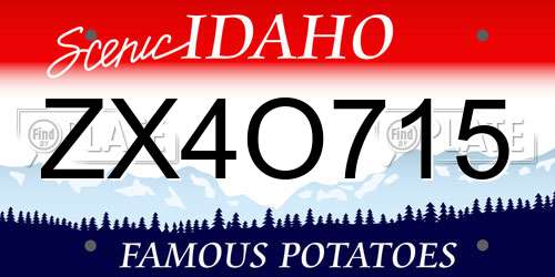 ZX4O715 Idaho License Plate