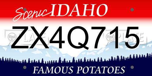 ZX4Q715 Idaho License Plate