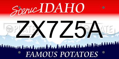 ZX7Z5A Idaho License Plate