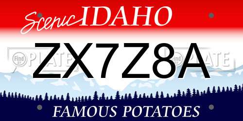 ZX7Z8A Idaho License Plate