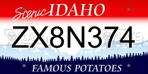 ZX8N374 Idaho License Plate