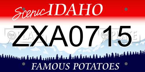 ZXA0715 Idaho License Plate