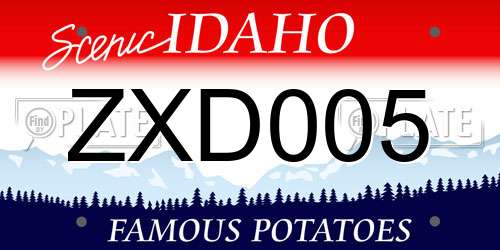 ZXD005 Idaho License Plate