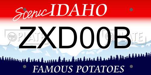 ZXD00B Idaho License Plate