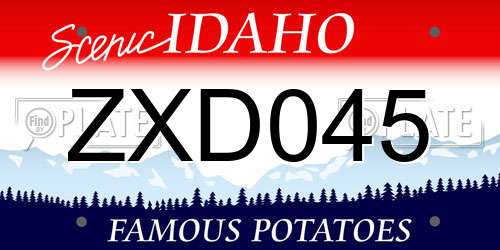 ZXD045 Idaho License Plate