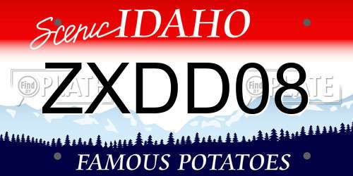 ZXDD08 Idaho License Plate