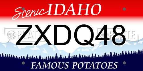 ZXDQ48 Idaho License Plate