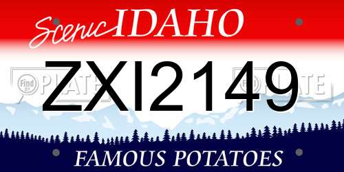 ZXI2149 Idaho License Plate