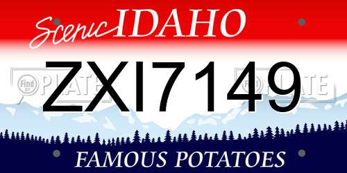 ZXI7149 Idaho License Plate
