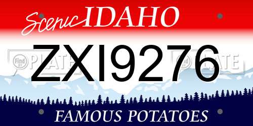 ZXI9276 Idaho License Plate