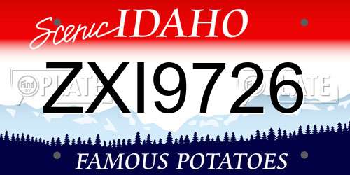 ZXI9726 Idaho License Plate