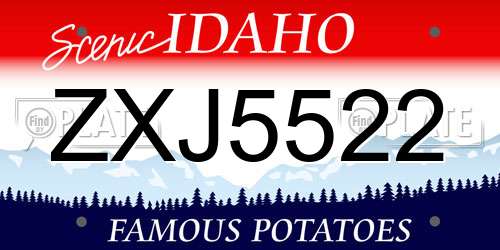 ZXJ5522 Idaho License Plate