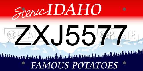 ZXJ5577 Idaho License Plate