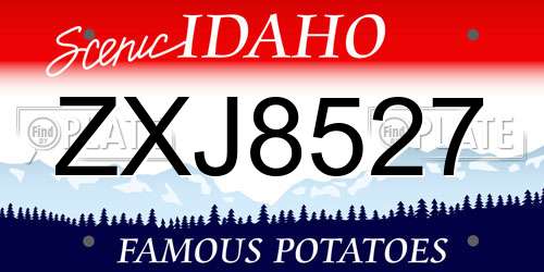ZXJ8527 Idaho License Plate