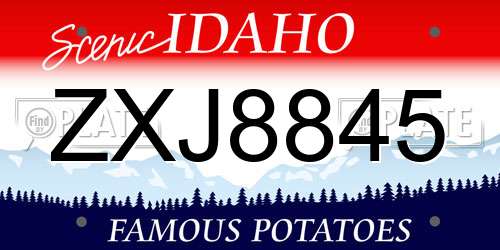 ZXJ8845 Idaho License Plate