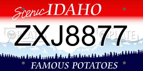 ZXJ8877 Idaho License Plate
