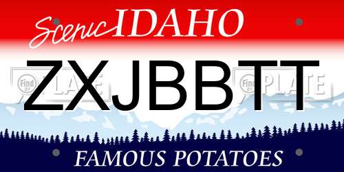 ZXJBBTT Idaho License Plate