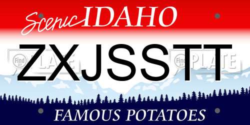 ZXJSSTT Idaho License Plate