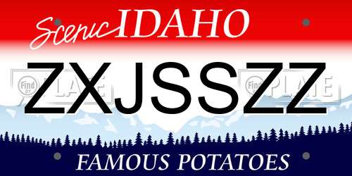 ZXJSSZZ Idaho License Plate