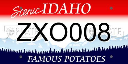 ZXO008 Idaho License Plate