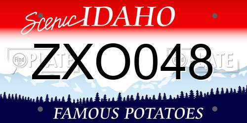 ZXO048 Idaho License Plate