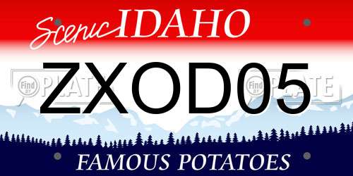 ZXOD05 Idaho License Plate