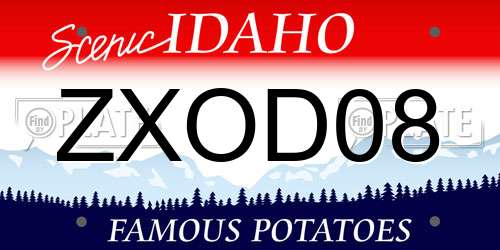 ZXOD08 Idaho License Plate